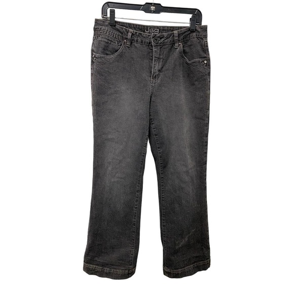 Jag Jeans 12 Petite Dark Wash Mid Rise Straight Leg Denim Cotton Blend Stretch - Picture 1 of 5